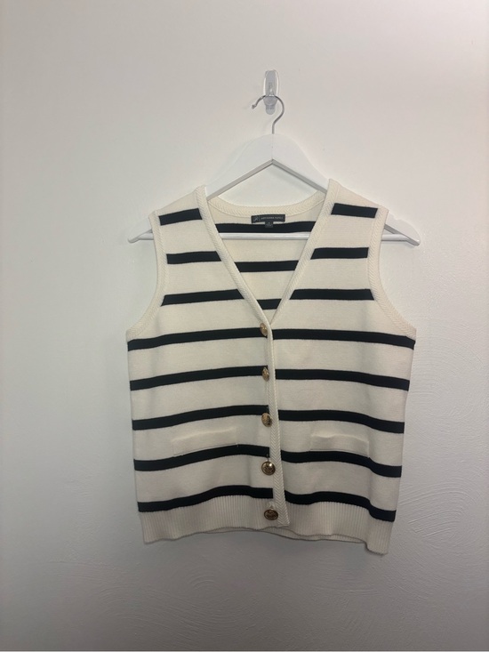 Adrianna Papell Sweaters - Adrianna Papell Striped V-Neck Sweater Vest Size Small